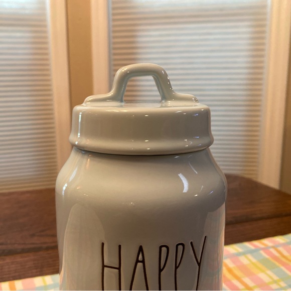 Rae Dunn Tall Blue Ceramic Happy Easter Canister Removable Lid, Easter Decor - Picture 3 of 16